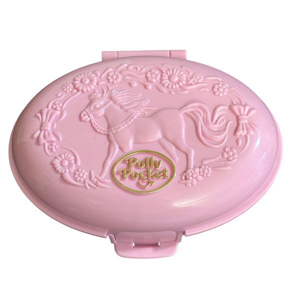 1995 Polly Pocket Pony Parade Collection Shetland Pony Stable Compact Bluebird - Picture 6 of 7